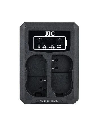 JJC Nikon DCH ENEL15 USB Dual Battery Charger (voor Nikon ENEL15 accu)