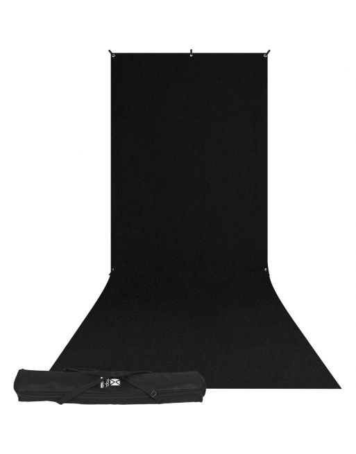 Westcott X Drop Wrinkle Resistant Backdrop Kit Rich Black Sweep (5' x 12')