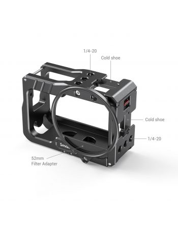 SmallRig 2901 Vlogging Cage and 52mm Filter Adapter for Insta360 ONE R 4K Edition